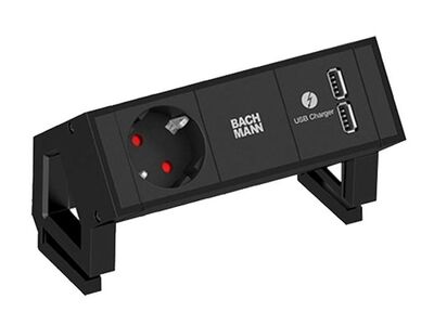 Bachmann Desk 2 - 1x 230V + 2x USB charger - RAL9005