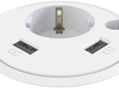 Power dot - 1x 230V + 2x USB charger - wit