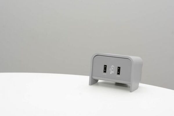 Chip on desk - zilvergrijs