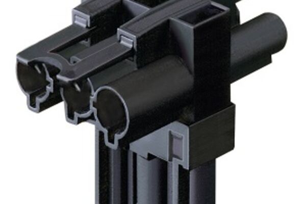 T-splitter - GST18-3 - 1 ingang / 2 uitgangen - zwart