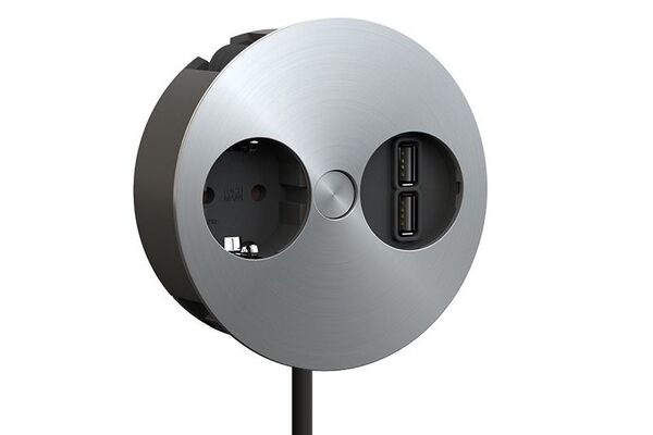 Twist - 1x 230 + 2x USB charger - RVS