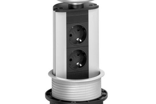 Pop-up - 2x 230V - RVS