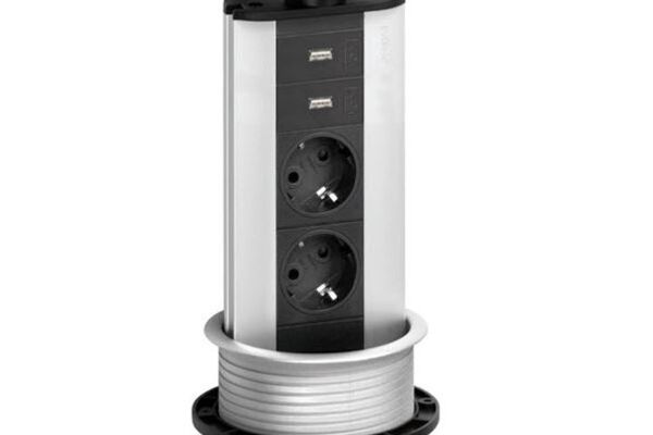 Pop-up - 2x 230V + 2x USB charger - RVS