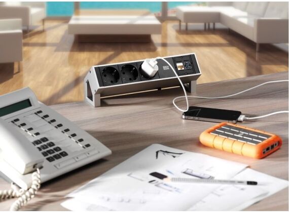 Bachmann Desk 2 - 3x 230V - RAL9010