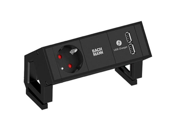 Bachmann Desk 2 - 1x 230V + 2x USB charger - RAL9005