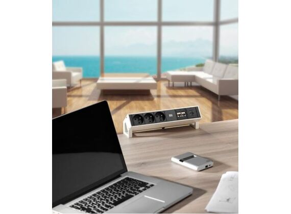 Bachmann Desk 2 - 1x 230V + 2x USB charger - RAL9005