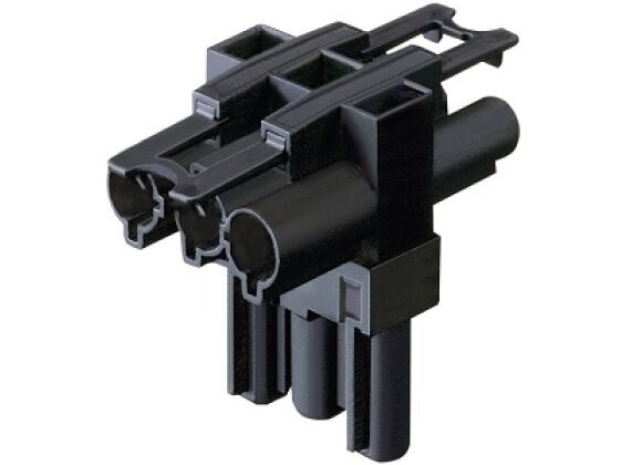 T-splitter - GST18-3 - 1 ingang / 2 uitgangen - zwart