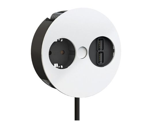 Twist - 1x 230 + 2x USB charger - Wit mat