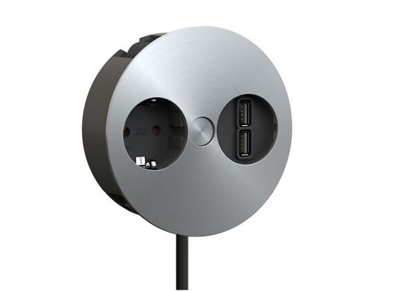 Twist - 1x 230 + 2x USB charger - RVS