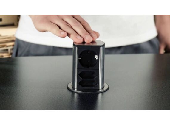 Elevator - 1x 230V + 2x USB charger - RVS