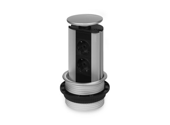 Pop-up - 2x 230V - zwart